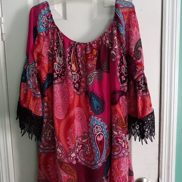cezanne bohemian type tunic multi colored blouse size 2xL(2x - Picture 1 of 4